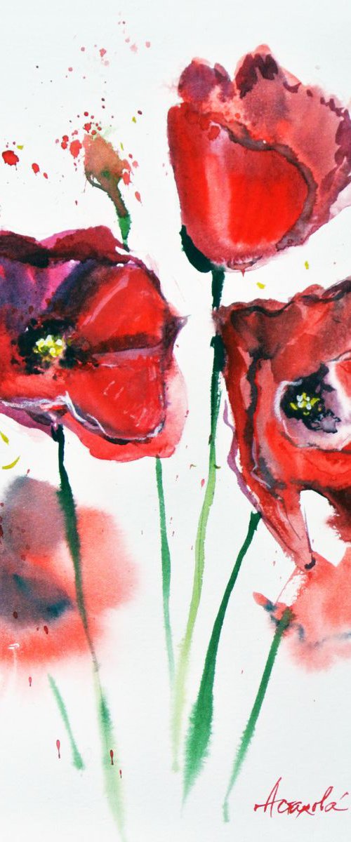 Poppies (Diptych) by Ksenia Astakhova