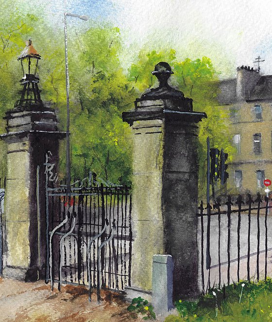 Queens Park Glasgow Watercolour Painting Scottish Artist