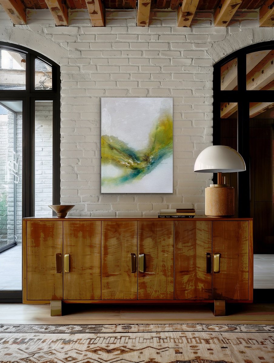 Abstract Landscape Acrylic Painting By Kirsten Schankweiler, 24 X 31", Soulgarden No. 4, Original Artwork