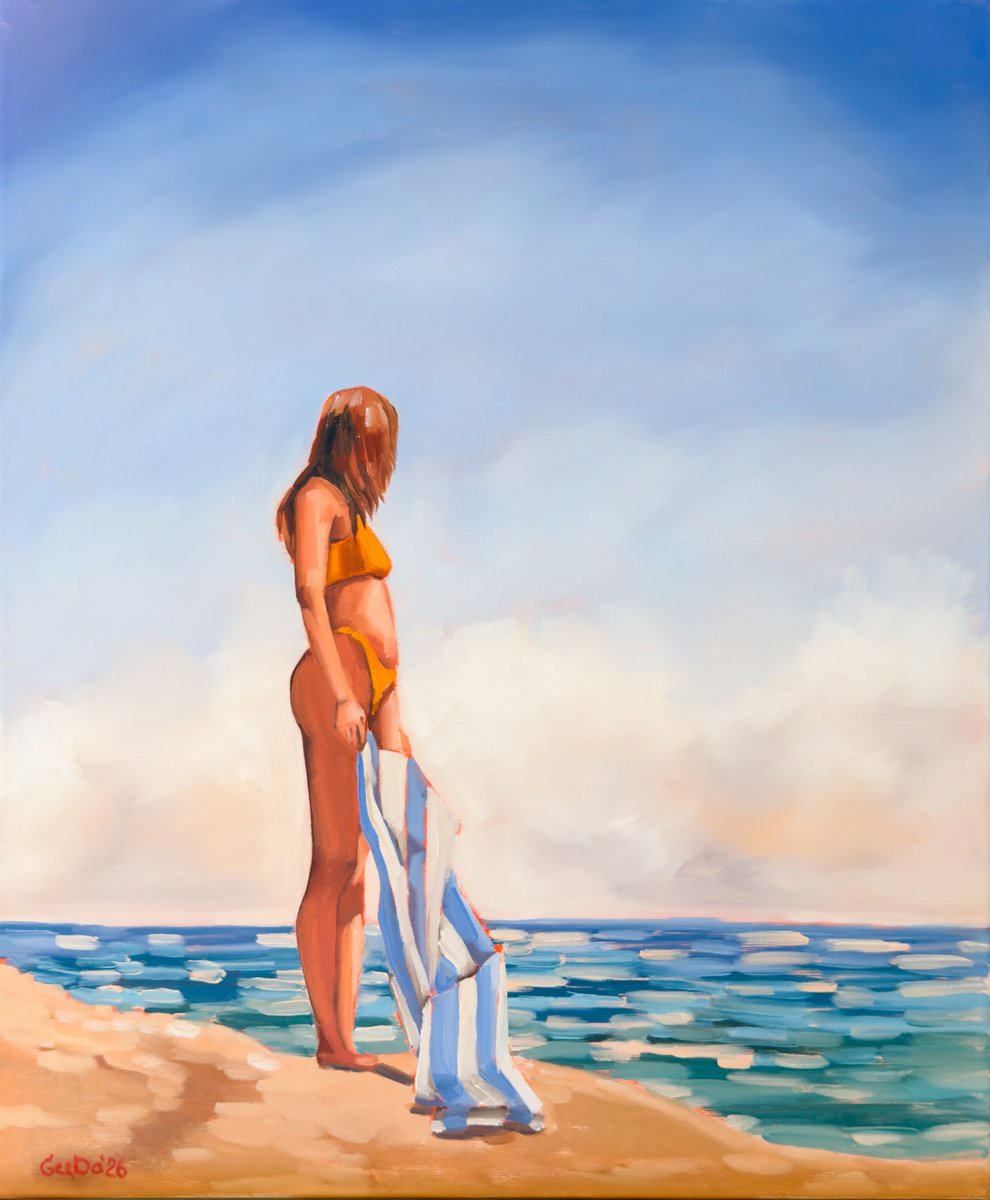 Woman In Yellow Bikini By Daria Gerasimova, 20 X 24, Artwork For Sale On Artfinder