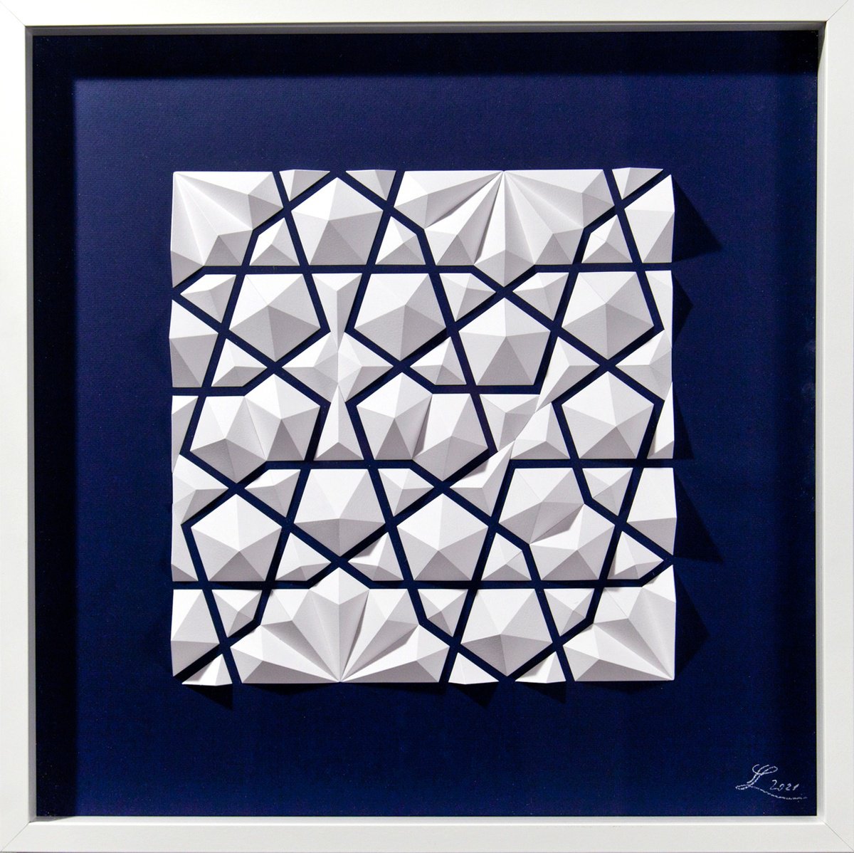 Geometric Abstract Relief By Letovbarski Artlab, 20 X 20", 1001 Nights #2/12, Original Artwork