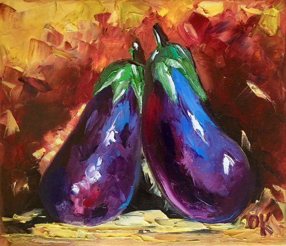 Aubergines. Still life.