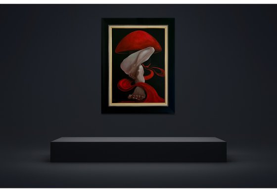 Nude in a red hat