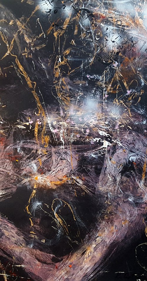 Spiritual Romantic Fascinating Large Painting I Want To Die In Another Galaxy 27 By O KLOSKA by Kloska Ovidiu