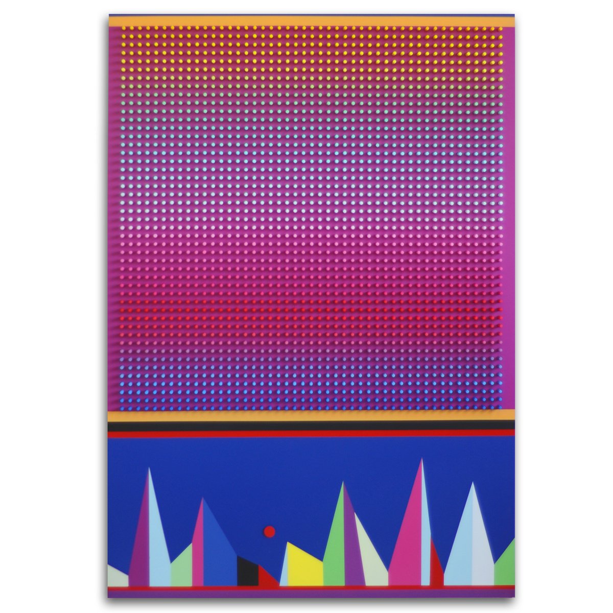 Geometric Abstract Wood Sculpture By Nazar Symotiuk, 39 X 56", Impression.sunset., Original Artwork