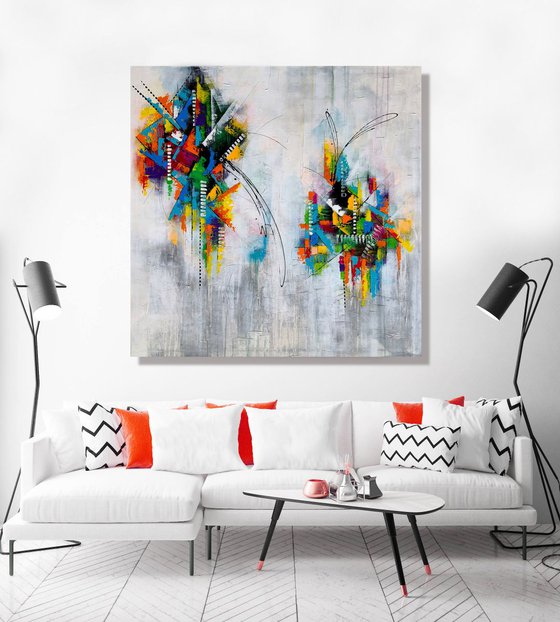 Time, Love & Tenderness  - XL LARGE,  TEXTURED, PALETTE KNIFE ABSTRACT ART – EXPRESSIONS OF ENERGY AND LIGHT. READY TO HANG!