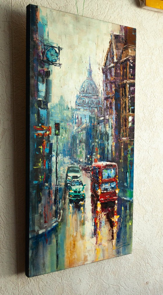 "Street after rain" London , cityscape