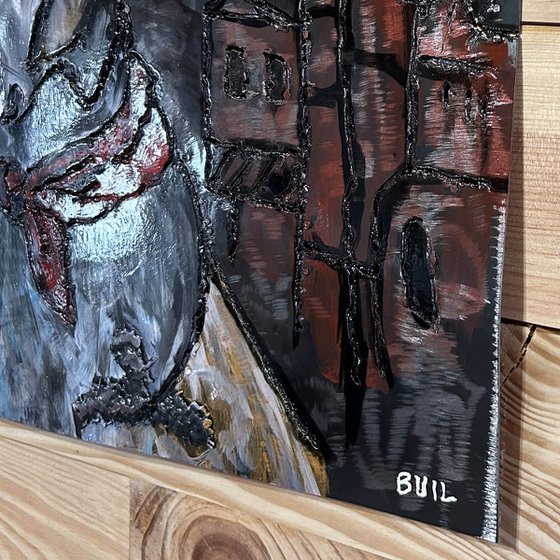 Wall sculpture - Dog basque