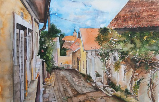 STREET WITH COBBLESTONES