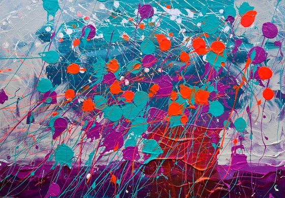 Winter Flowers Abstract painting
