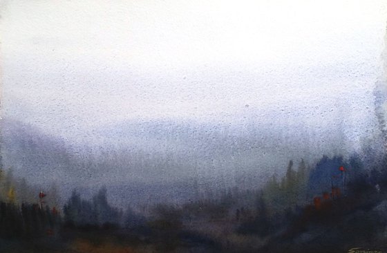 Mystery Himalaya - Watercolor on Paper