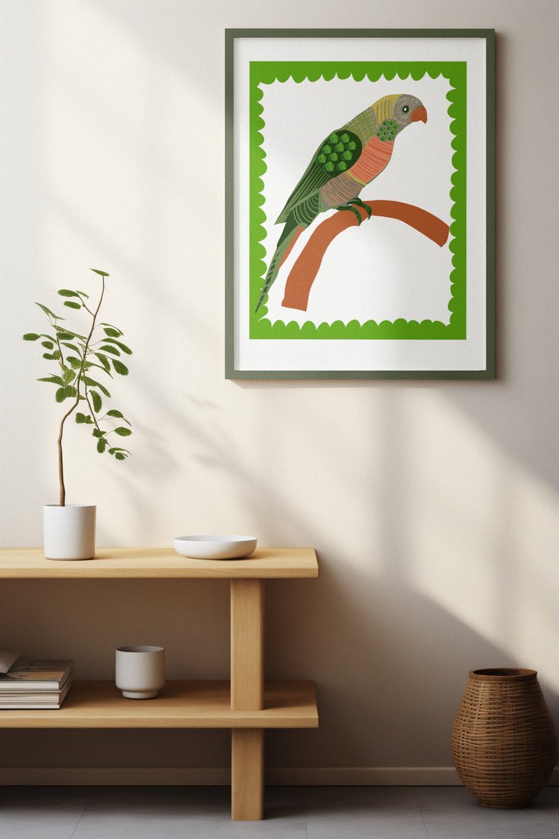 GREEN PARROT by Emma Evans-Freke