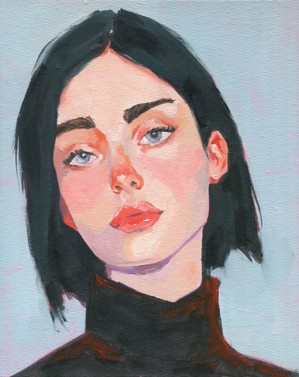 Impressionistic Portrait Oil Painting By Oleksii Iakurin, 8 X 10", A Thousand Stories 10, Original Artwork