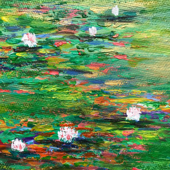 Water lilies  !! Green Universe I Painting !! Miniature  !! Mother’s  Day