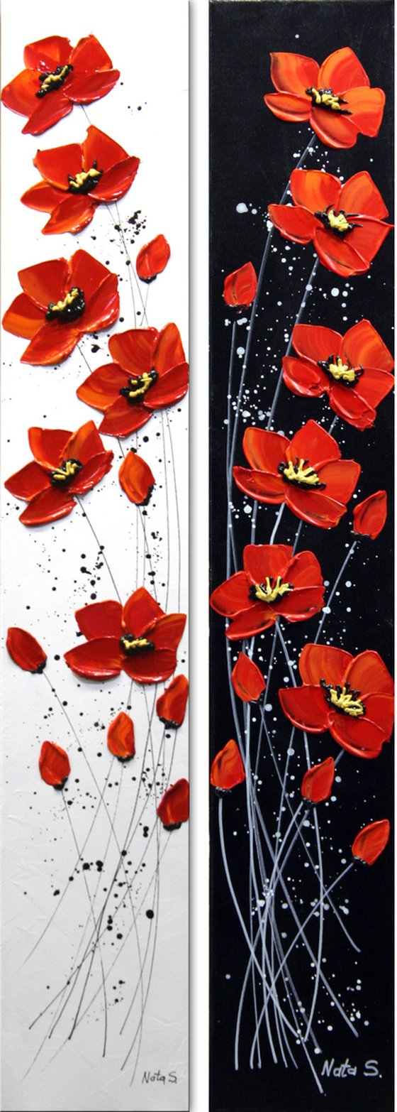 Alabama Poppies - Set of 2 Paintings