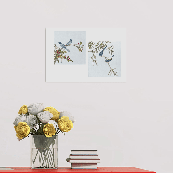 Set of 2 Birds on a Branch