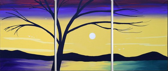Lake of Colour triptych large wall art