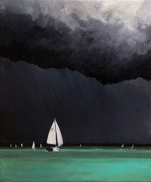 "Rain above the lake" by Olga Gamy