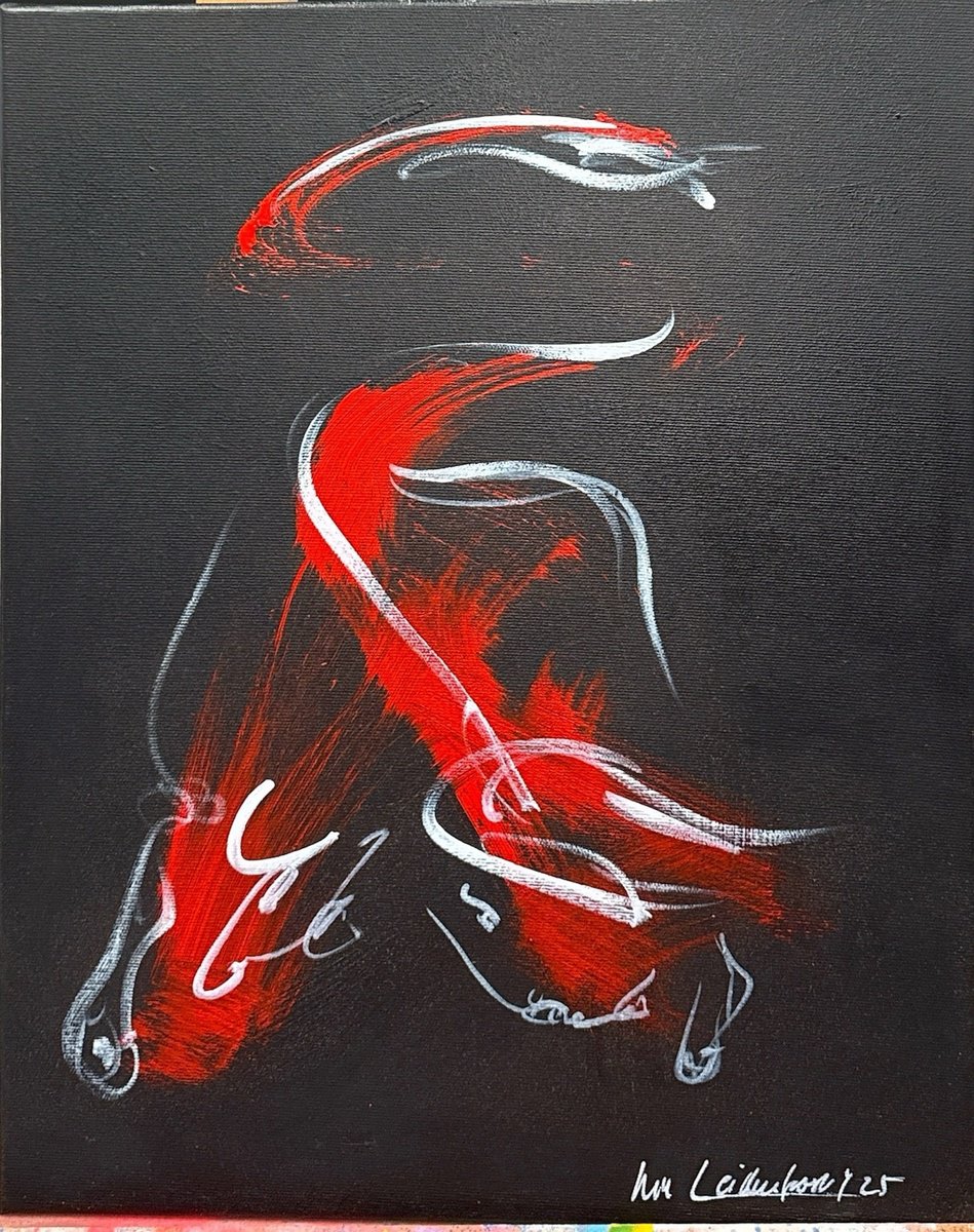 Expressive Animal Acrylic Painting By Nicole Leidenfrost, 16 X 20", Kampfstier, Original Artwork