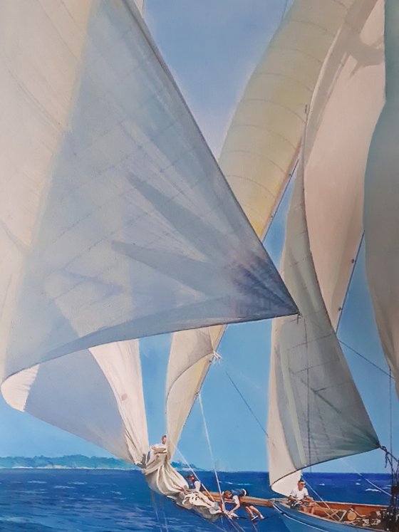 SUN-FILLED SAILS / A SCHOONER