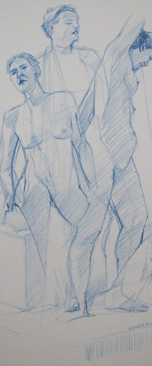 Standing female nude 3 poses by Rory O’Neill