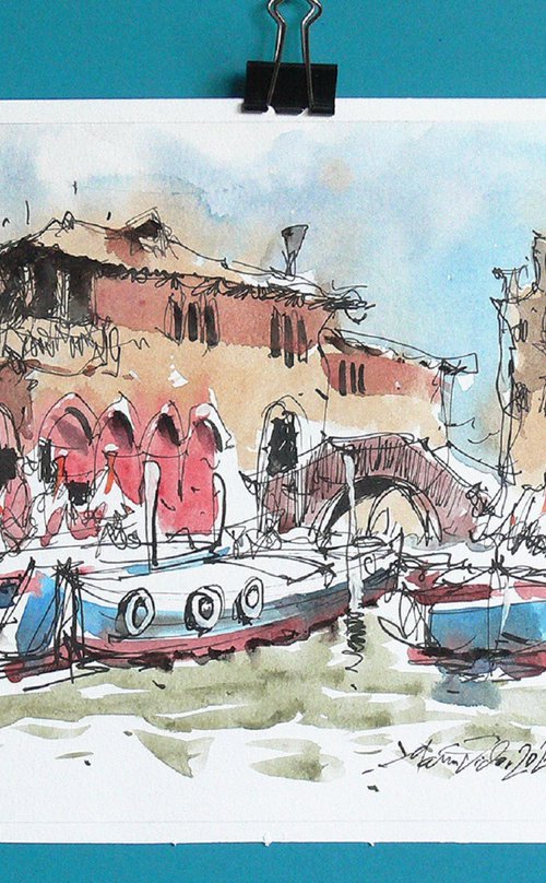 Venice, Watercolor Art. by Marin Victor