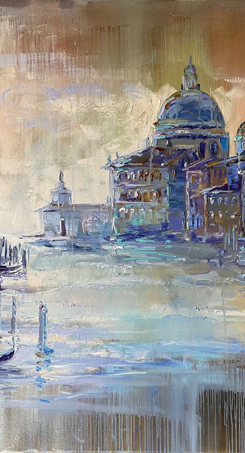 "Venice view". Original oil painting abstract. XXL by Mary Voloshyna
