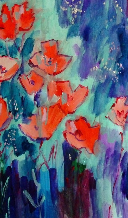 Poppies in Summer Garden by Marina Krylova