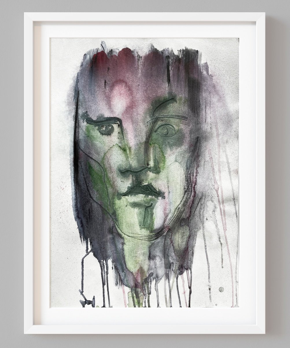 Ink Drawing , Portrait Of Unknown Man By Evgenia Makarova, 12 X 17, Artwork For Sale On Artfinder