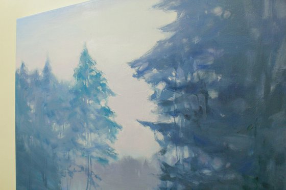 Blue fog on the lake