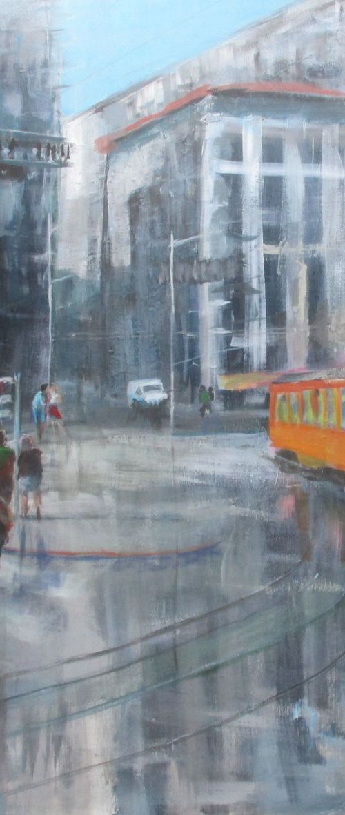 Milan - Summer rain - large decor cityscape by Rosalind Roberts