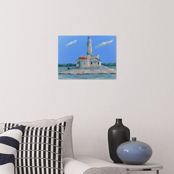 Porter lighthouse in Croatia. Adriatic sea