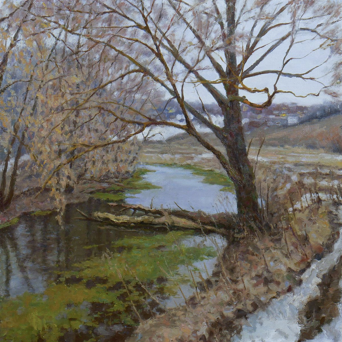 The Old Willow - spring river landscape by Nikolay Dmitriev