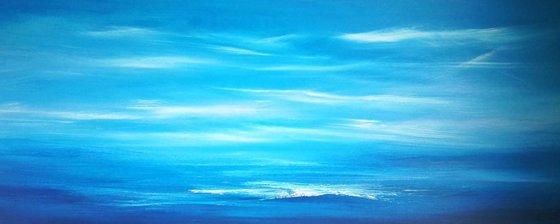 Seascape, Cool Horizon - surf, wave, seascape abstract, Modern Art Office Decor Home