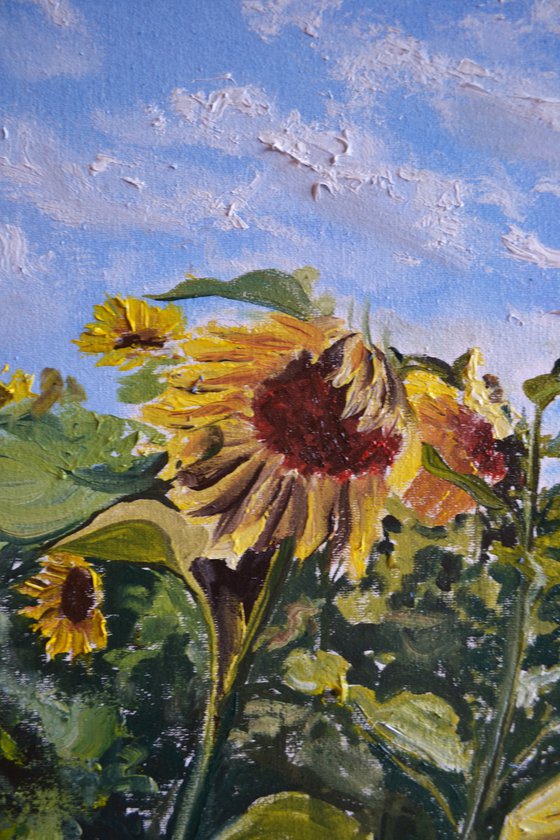 Self-portrait with Sunflowers