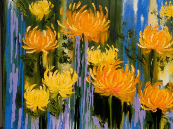 Chrysanthemums original oil painting