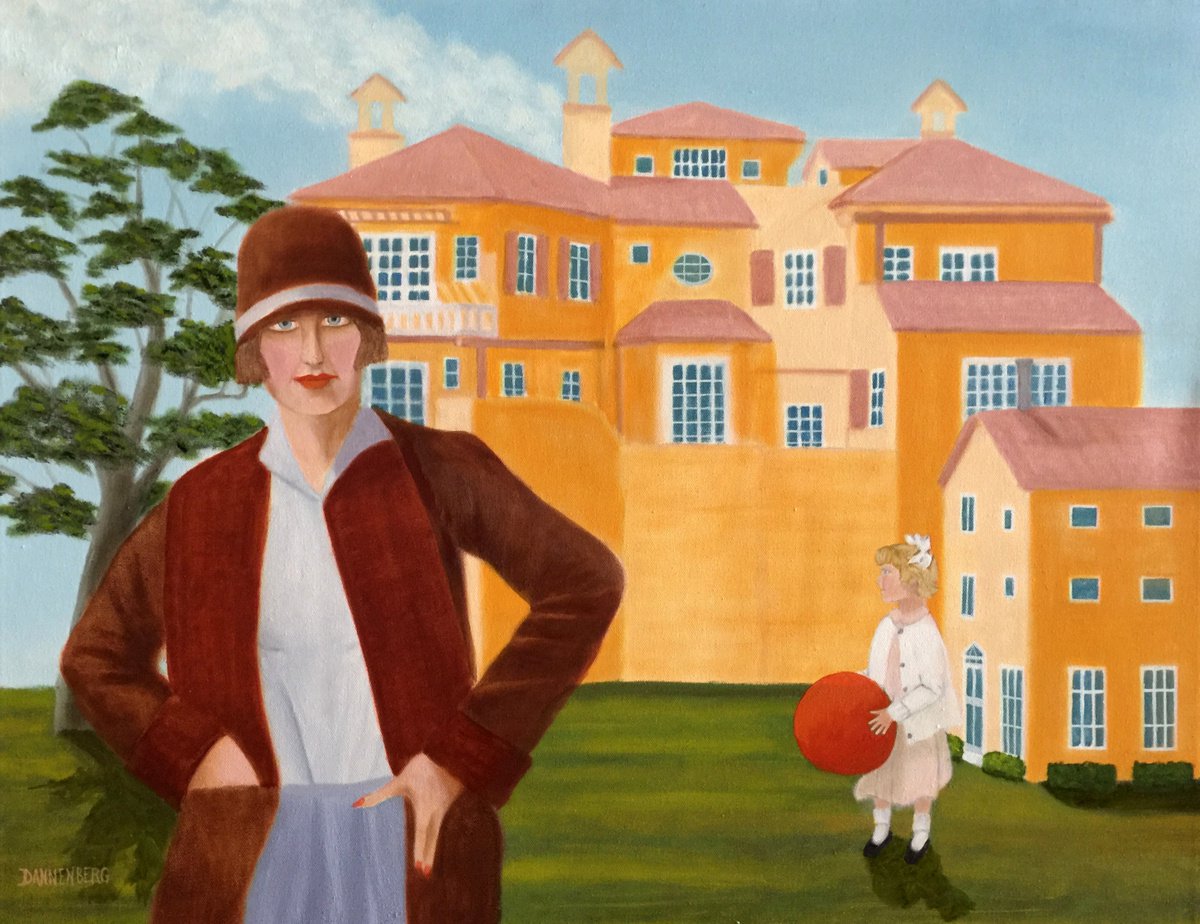 Impressionistic Portrait Oil Painting By Leslie Dannenberg, 30 X 22", Playtime, Original Artwork