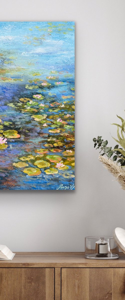 Blue Waterlily Pond by Pooja Verma