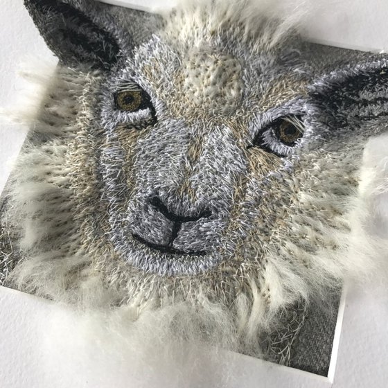 Sheep textile art