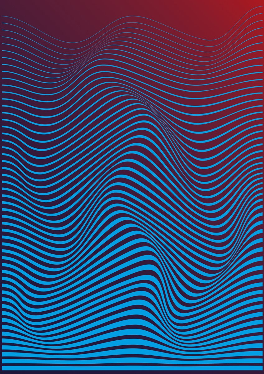 Geometric Abstract Giclee Print By Kosta Morr, 17 X 23", Tsunami, Original Artwork