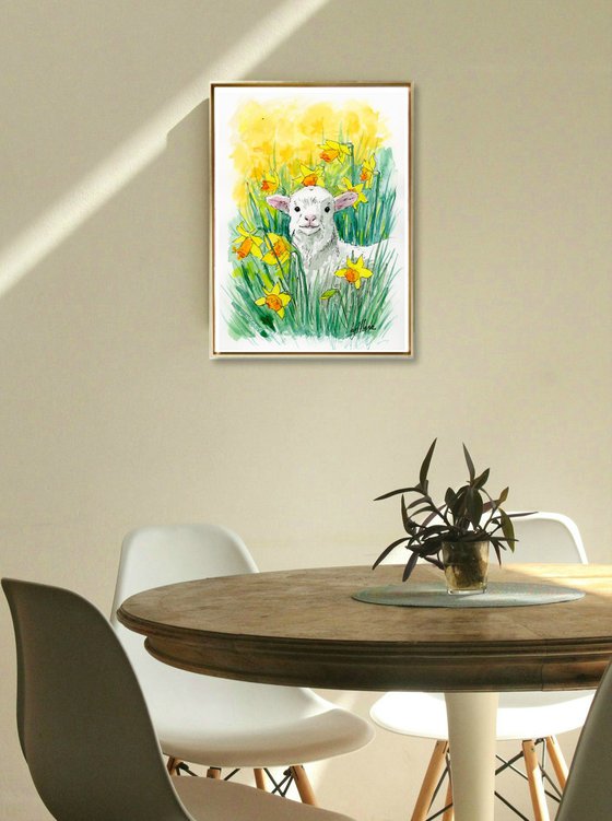 Lamb among the Daffodils