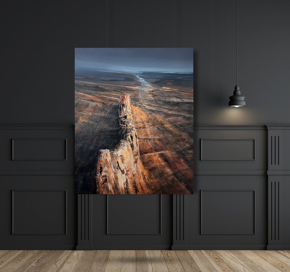 Abstract Landscape Oil Painting By Ivan Grozdanovski, 31 X 39, Agartha - Beyond The Wasteland 2, Original Artwork