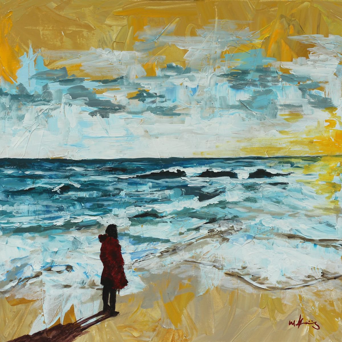 By The Sea! By Mark Skirving, 20 X 20, Artwork For Sale On Artfinder