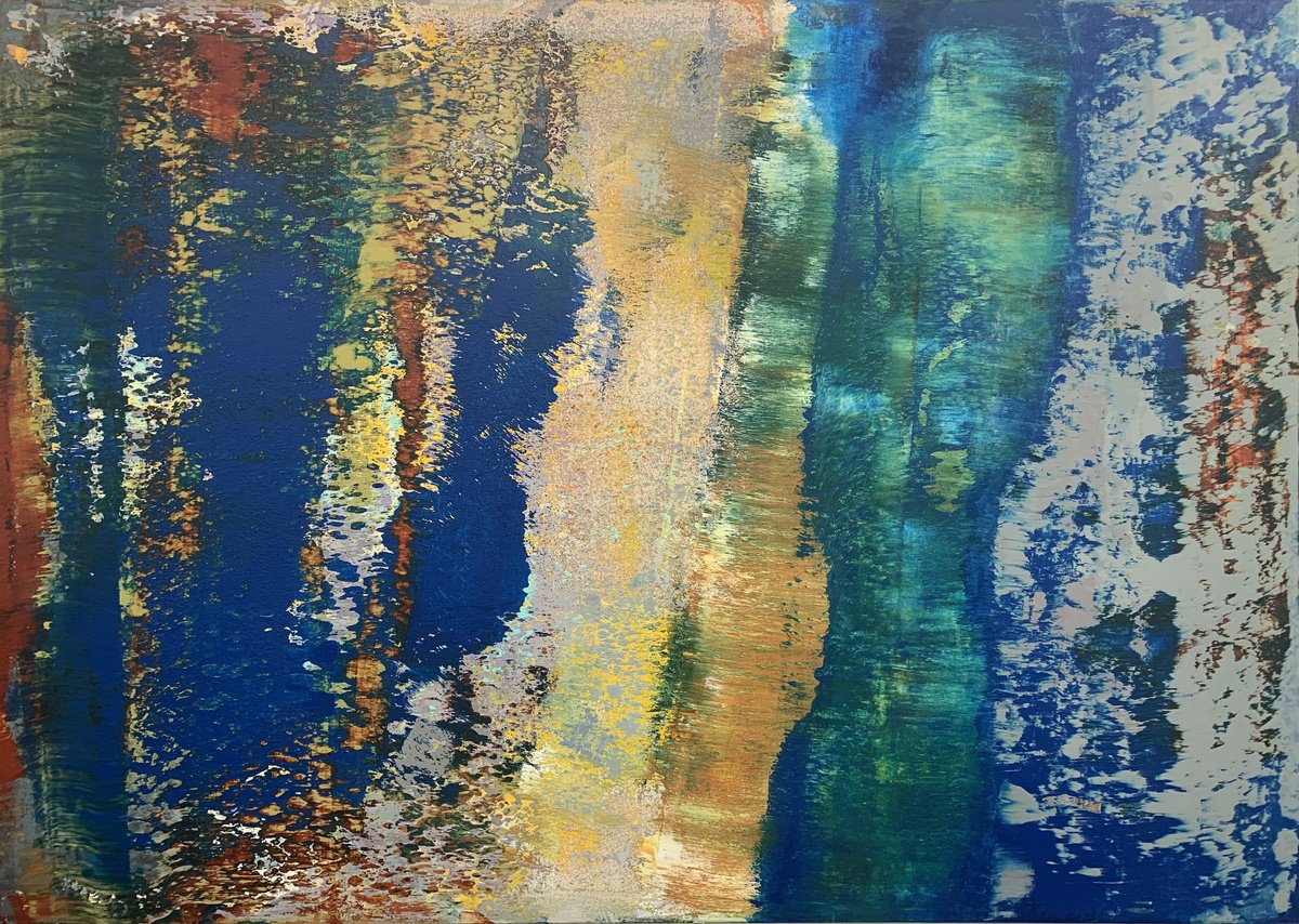 Abstract Acrylic Painting By Richard Heys, 57 X 41", Stolen Time 157, Original Artwork