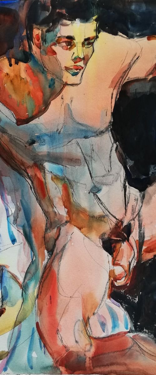 Male Nude with Hat by Jelena Djokic
