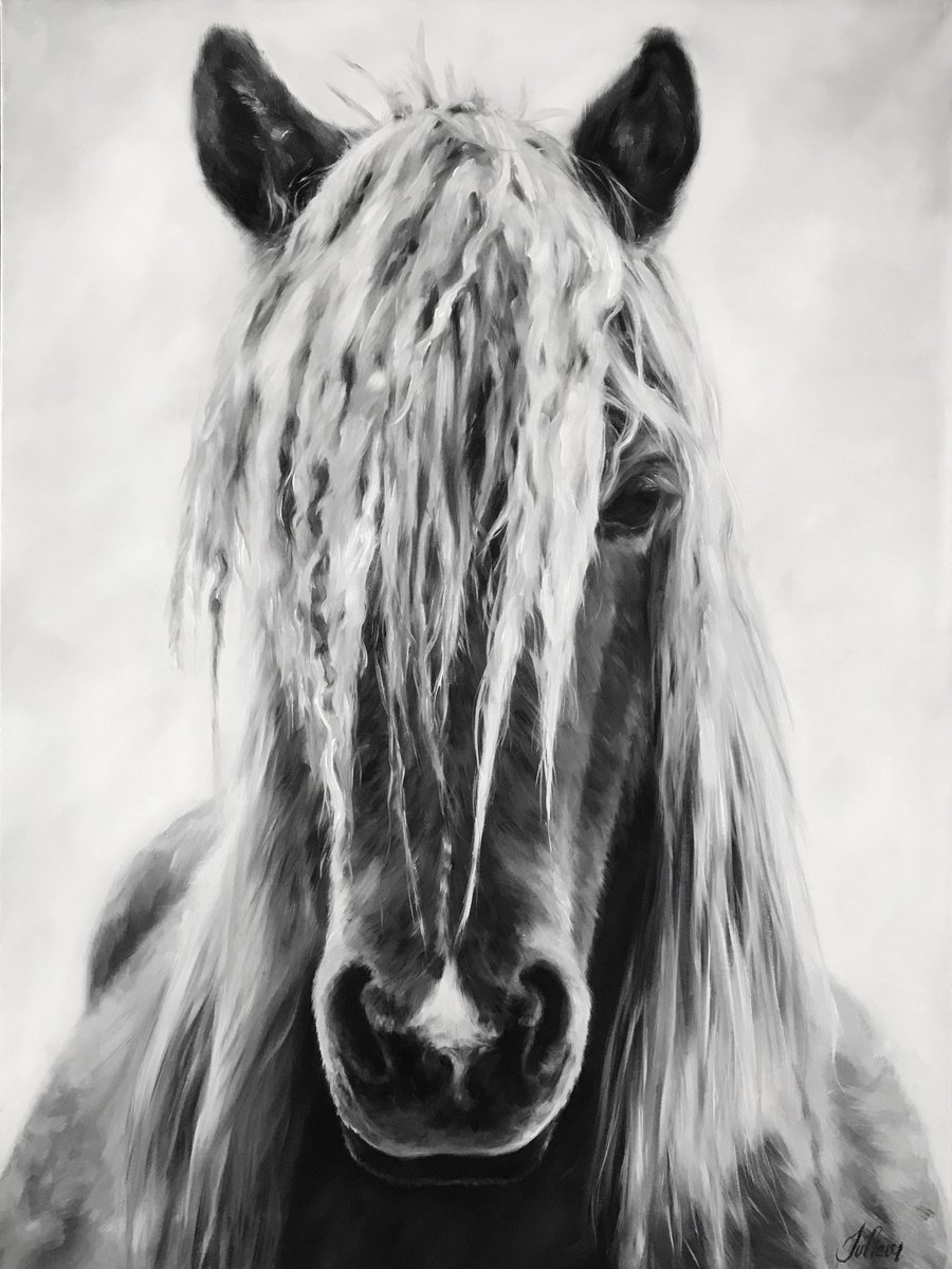 Oil painting with horse My love 60*80 cm by Irina Ivlieva