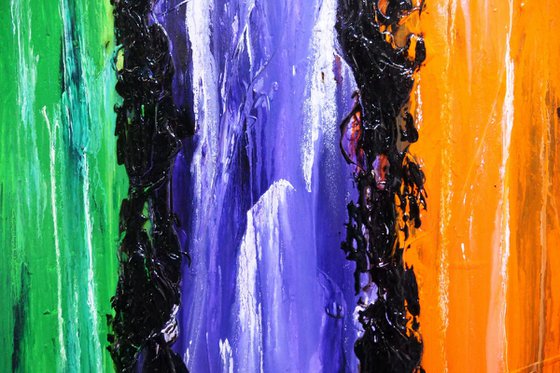 Colour Form 240cm x 100cm Colourful Textured Abstract Art