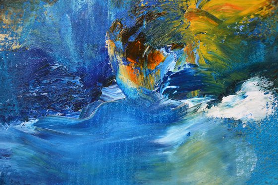 Gone with the Wind II - navy and ultramarine blue abstract