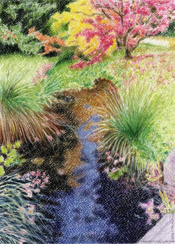 ARBORETUM II pastel drawing