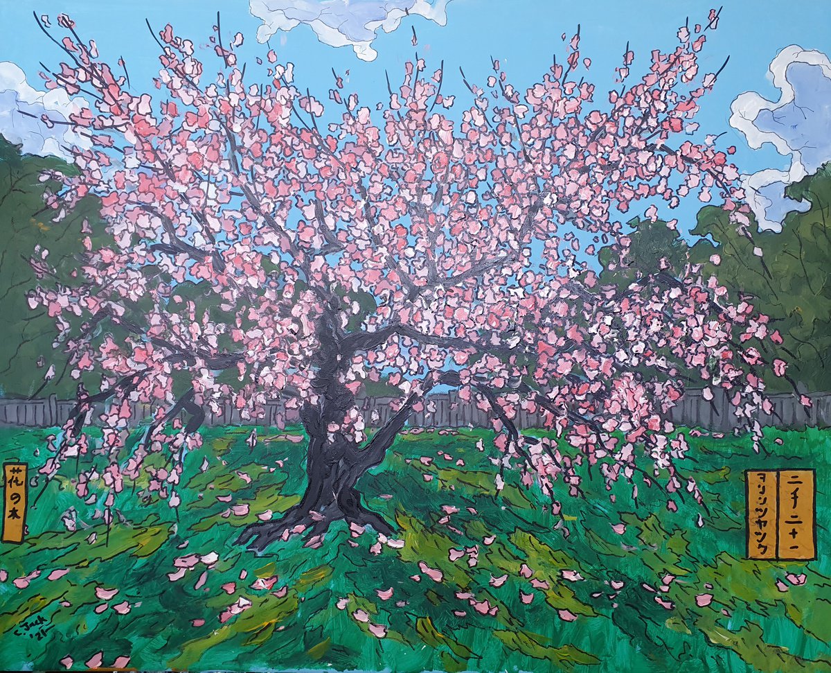 Botanical Acrylic Painting By Colin Ross Jack, 30 X 24, Blossom #29, Original Artwork